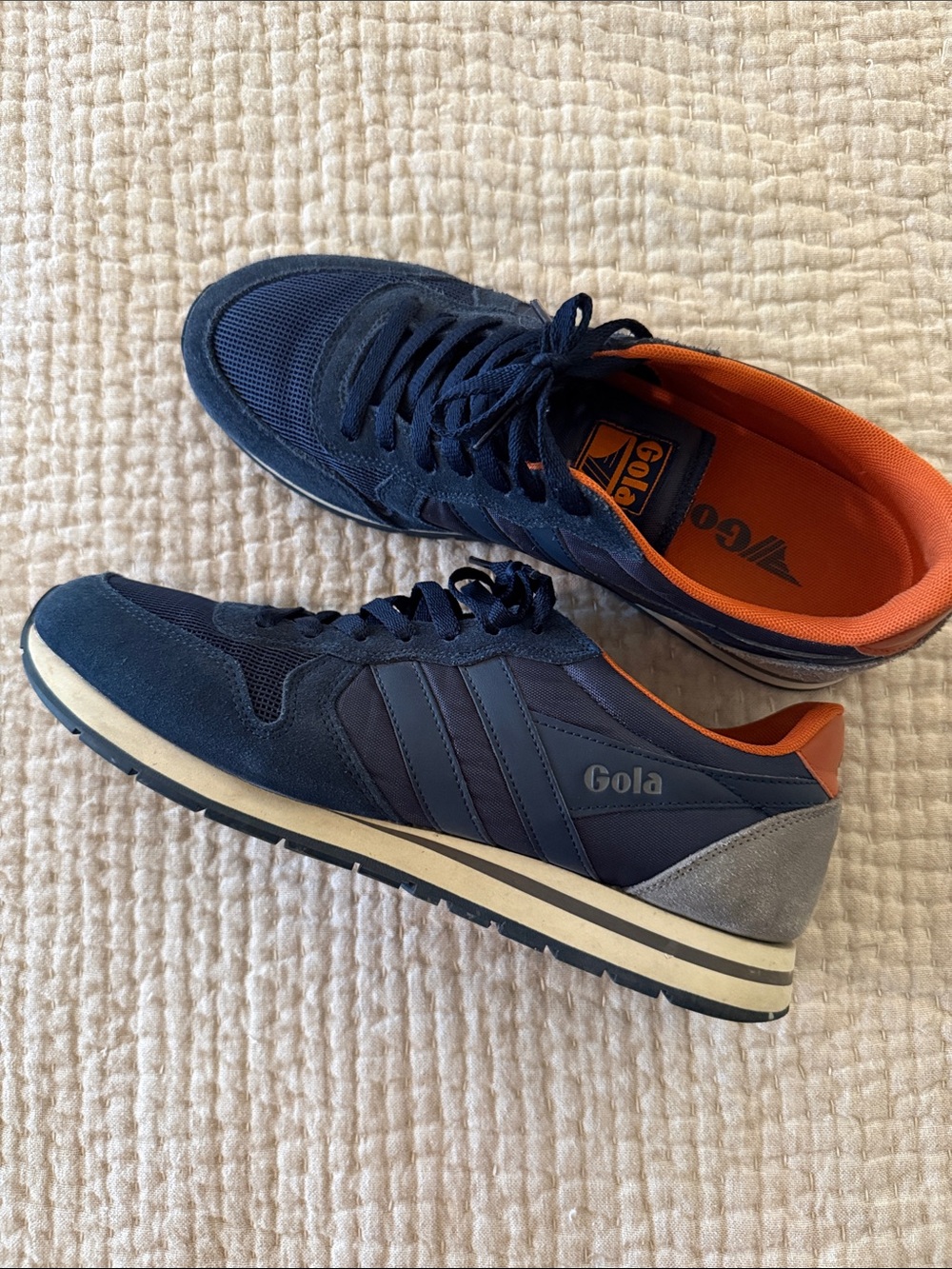 Gola Men's Navy and Orange Retro-Style Sneakers